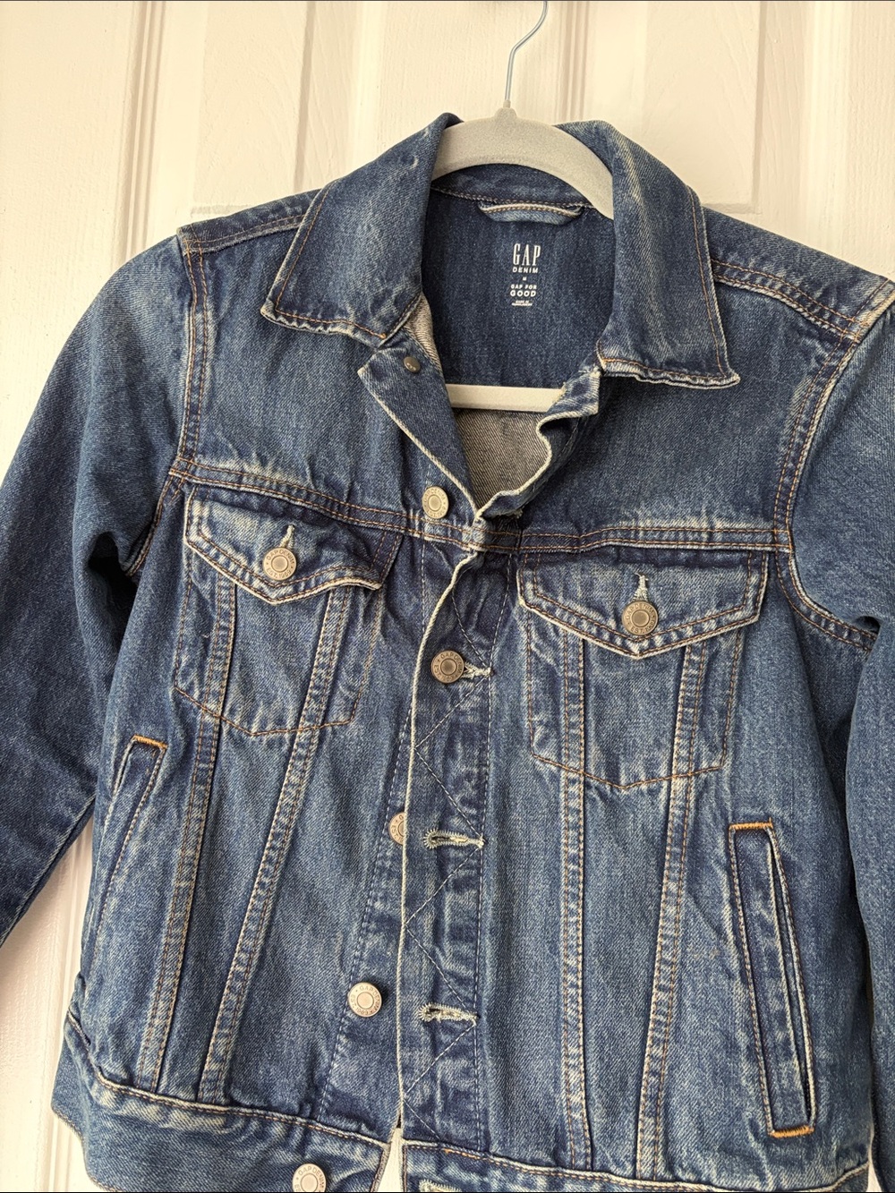GAP Distressed Blue Denim Jacket Kids Medium